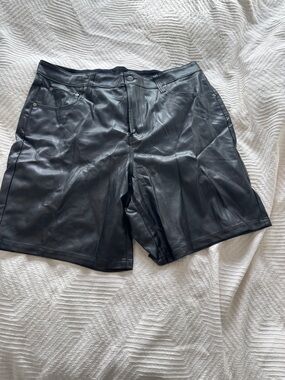 Gap Black Faux Leather Bermuda Shorts